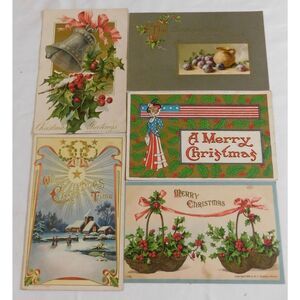 Postcards Vintage Early 1900's Christmas Set of 5